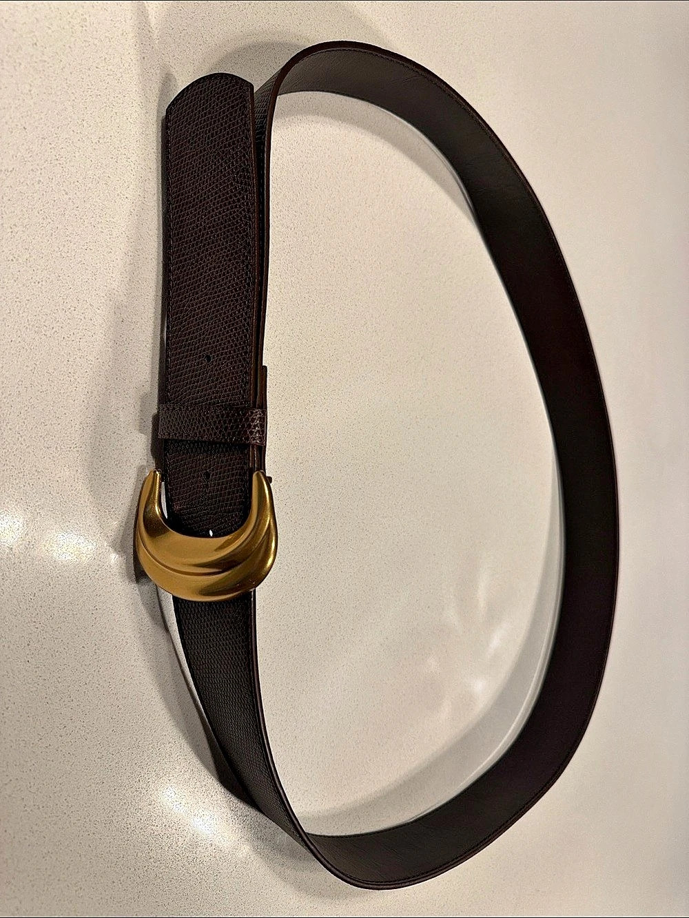 Textured Buckle Belt in Brown NEW Size XL